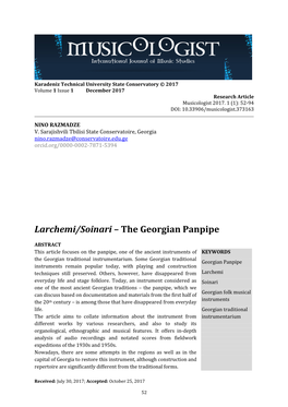 The Georgian Panpipe