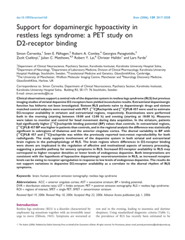 A PET Study on D2-Receptor Binding