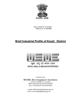 Brief Industrial Profile of Kargil District