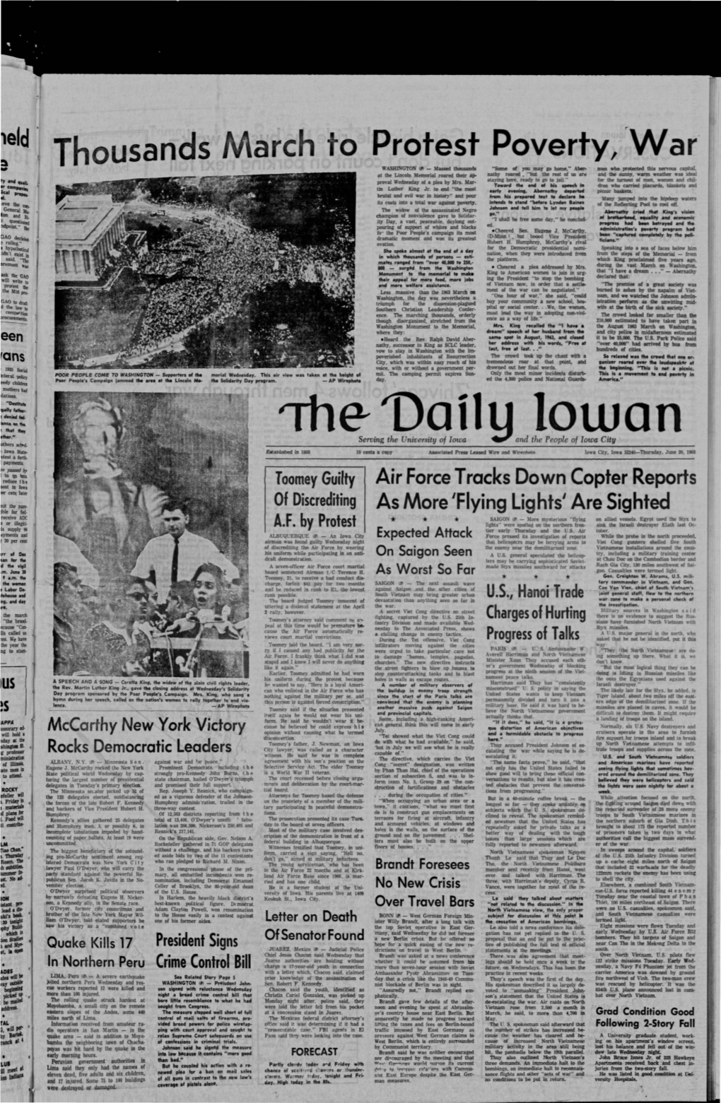 Daily Iowan (Iowa City, Iowa), 1968-06-20