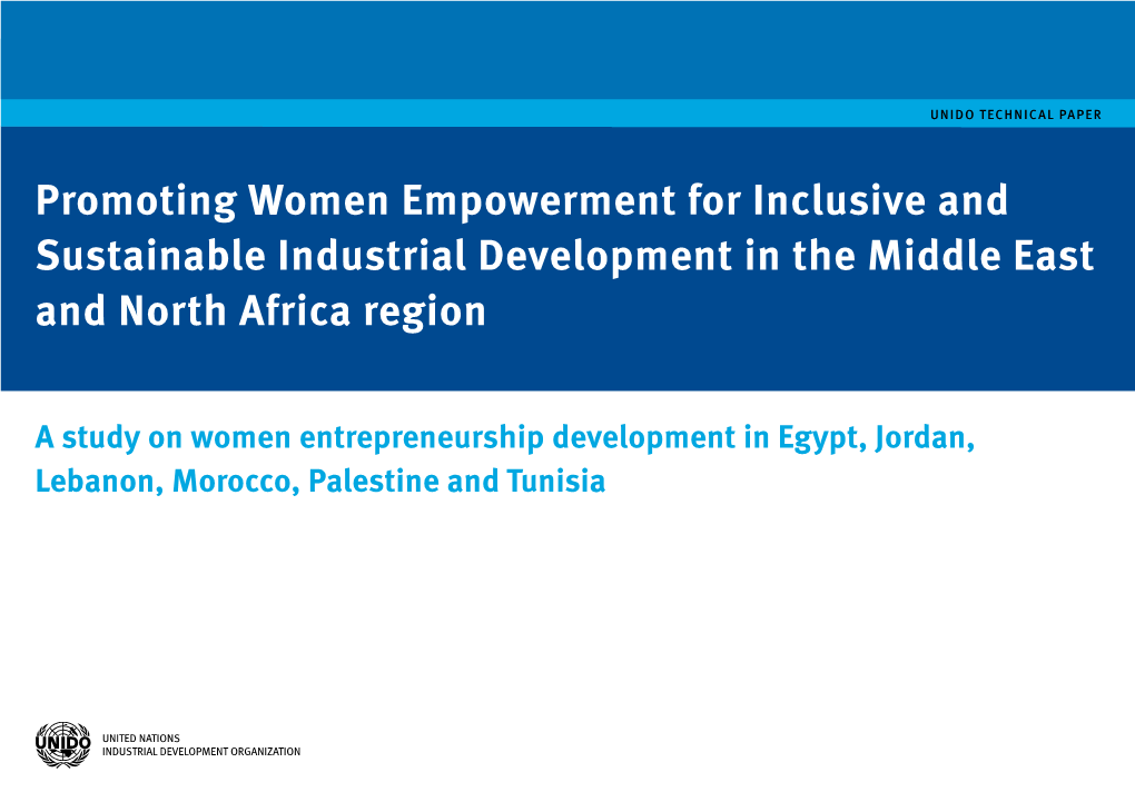 Promoting Women Empowerment for Inclusive and Sustainable Industrial Development in the Middle East and North Africa Region