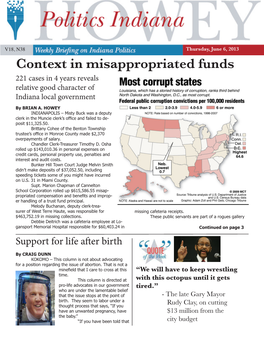 Context in Misappropriated Funds 221 Cases in 4 Years Reveals Relative Good Character of Indiana Local Government by BRIAN A