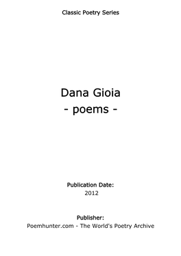 Dana Gioia - Poems