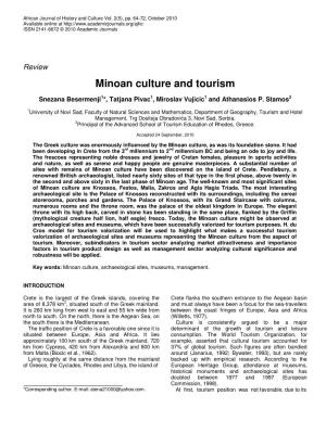 Minoan Culture and Tourism