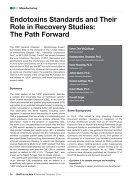 Endotoxins Standards and Their Role in Recovery Studies: the Path Forward