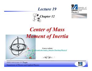 Center of Mass Moment of Inertia
