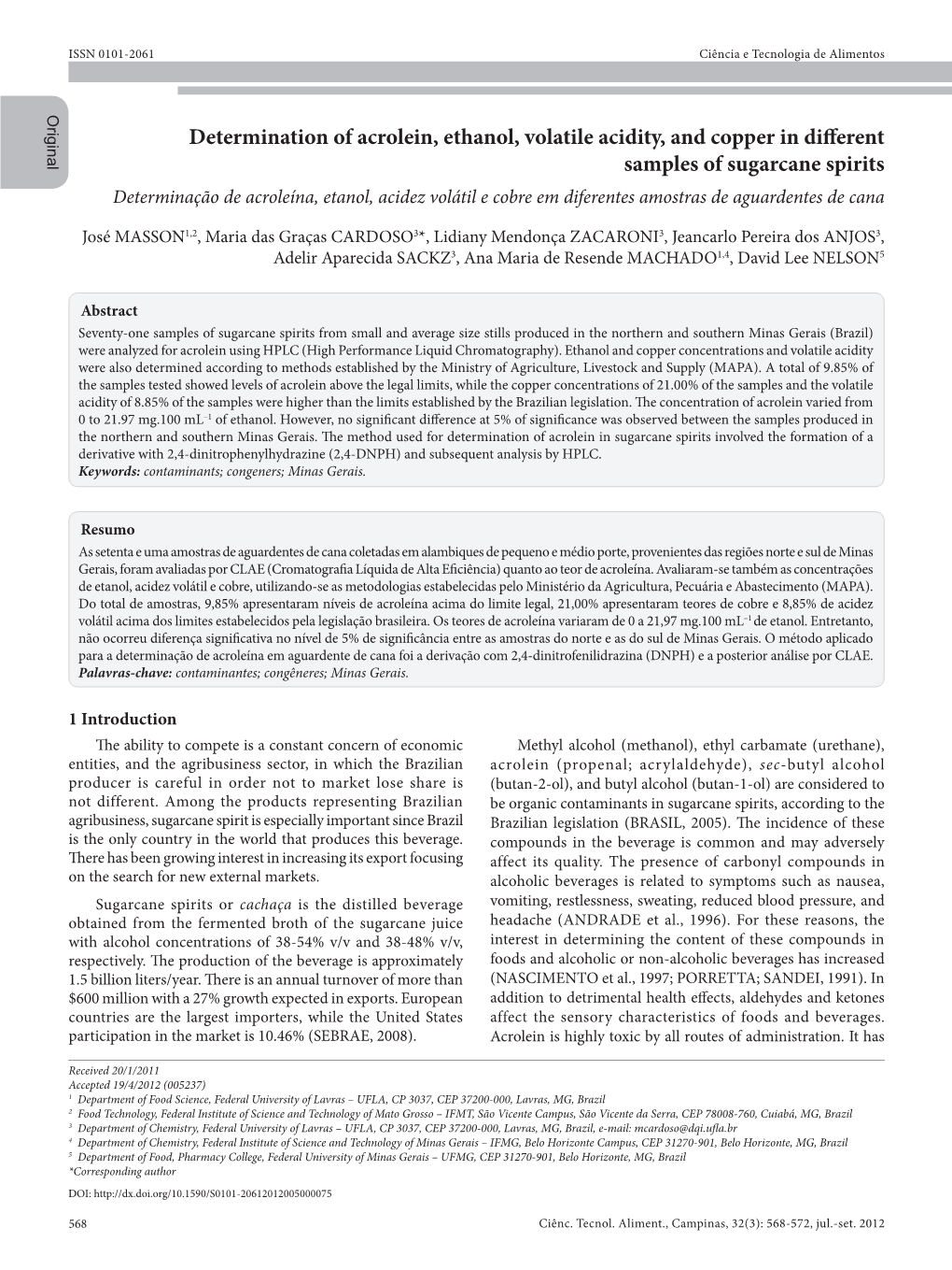 Determination of Acrolein, Ethanol, Volatile Acidity, and Copper In