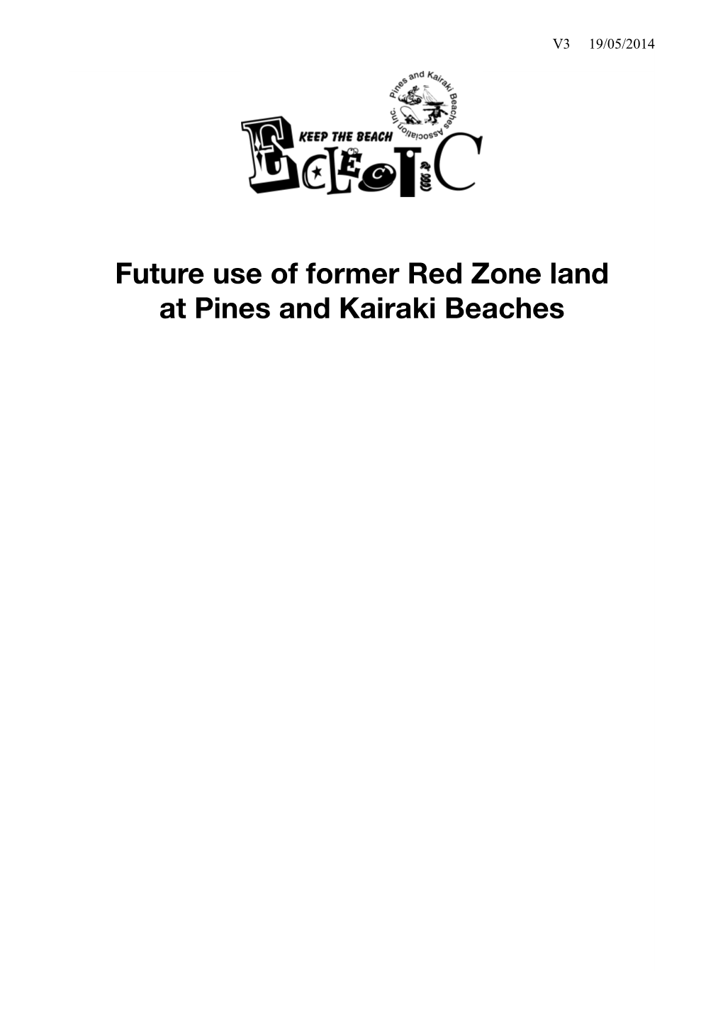 Red Zone Future Use Pines and Kairaki Beaches