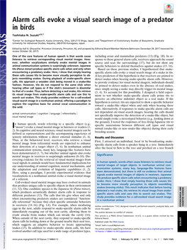 Alarm Calls Evoke a Visual Search Image of a Predator in Birds