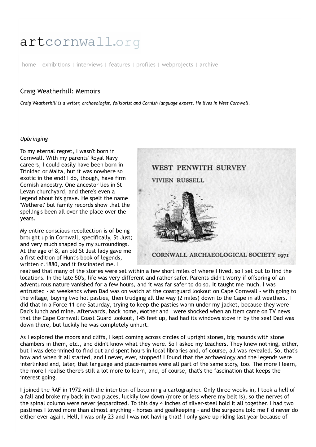 Craig Weatherhill: Memoirs