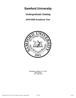 Samford Academic Undergraduate Catalog for 2018-19