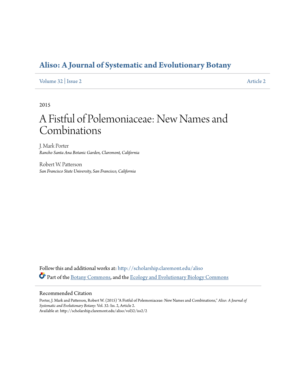 A Fistful of Polemoniaceae: New Names and Combinations J