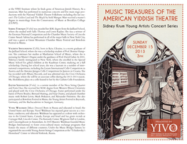 Music Treasures of the American Yiddish Theatre