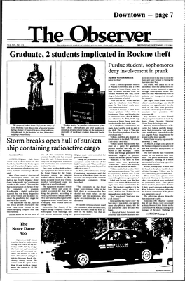 Graduate, 2 Students Implicated in Rockne Theft Purdue Student, Sophomores Deny Involvement in Prank