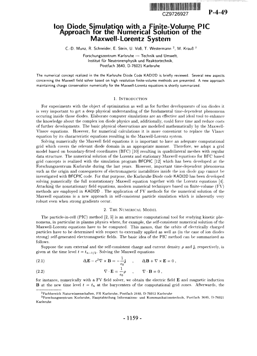 Ion Diode Simulation with a Finite-Volume PIC Approach for the Numerical Solution of the Maxwell-Lorentz System