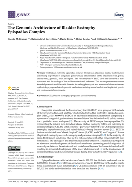 The Genomic Architecture of Bladder Exstrophy Epispadias Complex