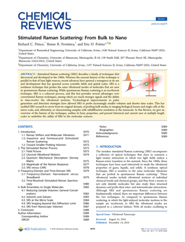 Stimulated Raman Scattering: from Bulk to Nano Richard C