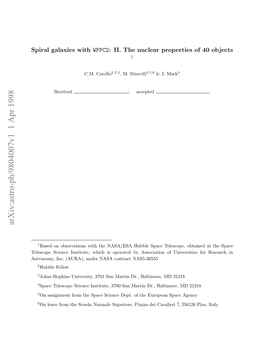 Spiral Galaxies with WFPC2: II. the Nuclear Properties of 40 Objects