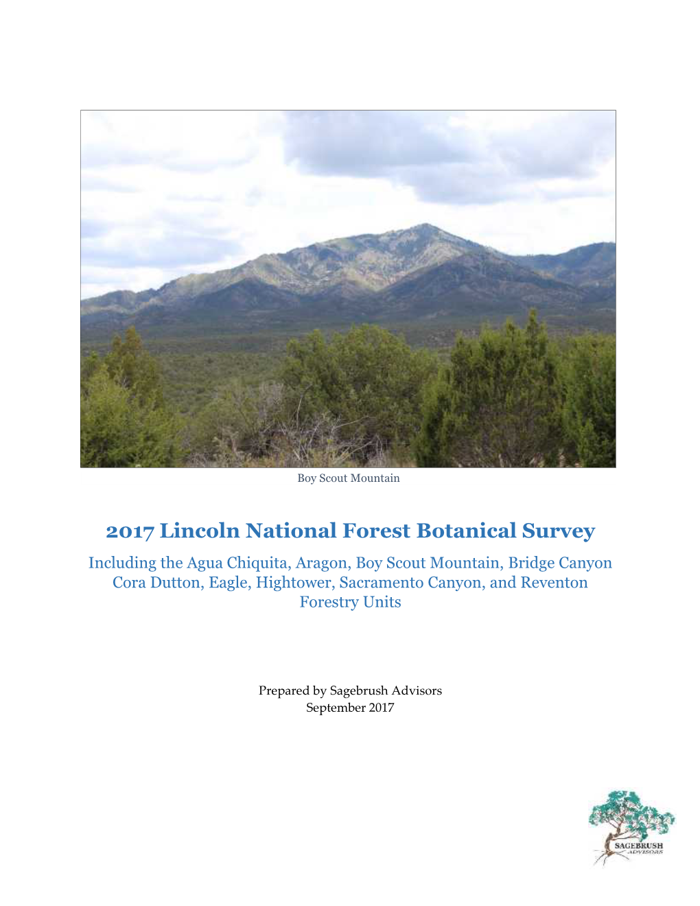2017 Lincoln National Forest Botanical Survey