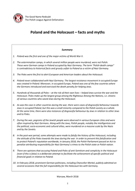 Poland and the Holocaust – Facts and Myths