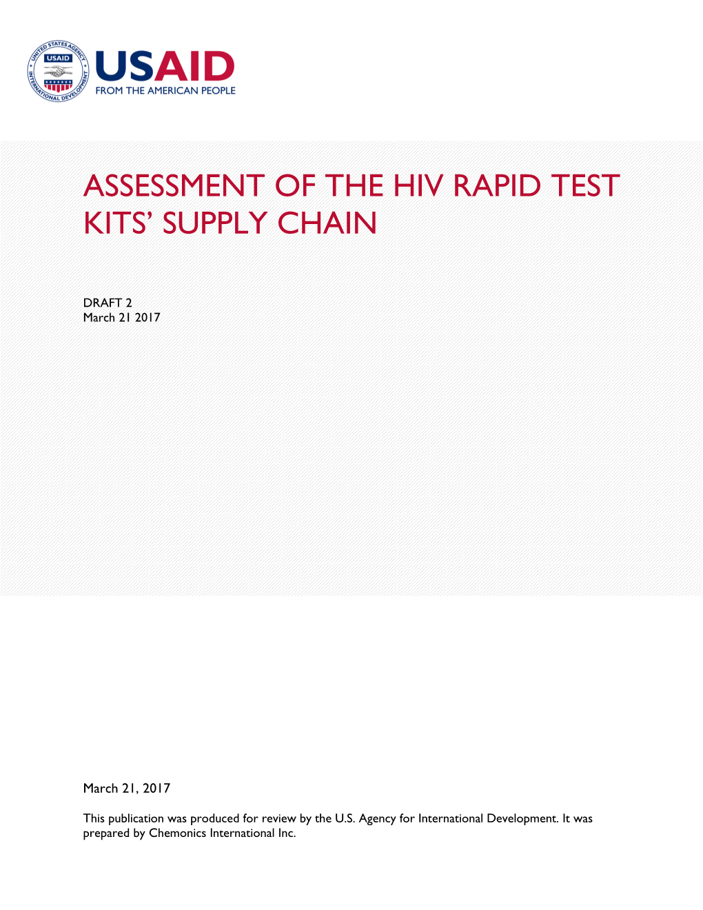 Assessment of the Hiv Rapid Test Kits' Supply Chain