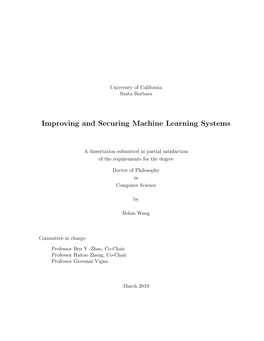 Improving and Securing Machine Learning Systems