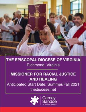 THE EPISCOPAL DIOCESE of VIRGINIA Richmond, Virginia