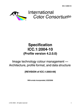 Specification ICC.1:2004-10 (Profile Version 4.2.0.0)