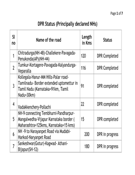 DPR Status (Principally Declared Nhs)