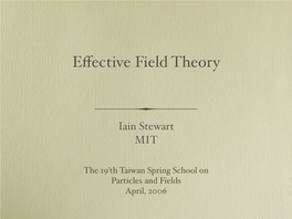 Effective Field Theory