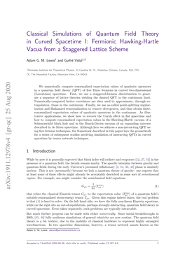 Classical Simulations of Quantum Field Theory in Curved Spacetime I: Fermionic Hawking-Hartle Vacua from a Staggered Lattice Scheme