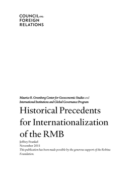 Historical Precedents for Internationalization of The