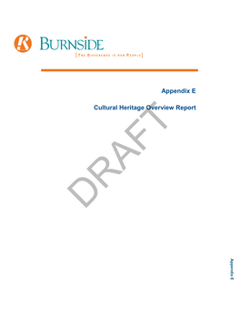 Appendix E Cultural Heritage Overview Report