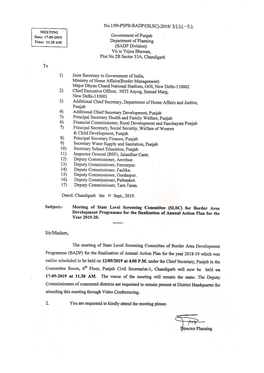 Agenda of Meeting and Districtwise