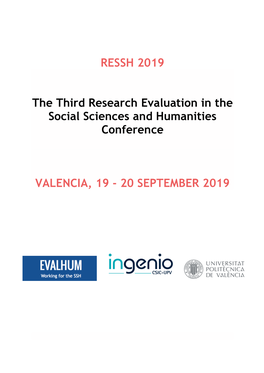 RESSH 2019 Book of Abstracts