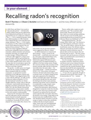 Recalling Radon's Recognition