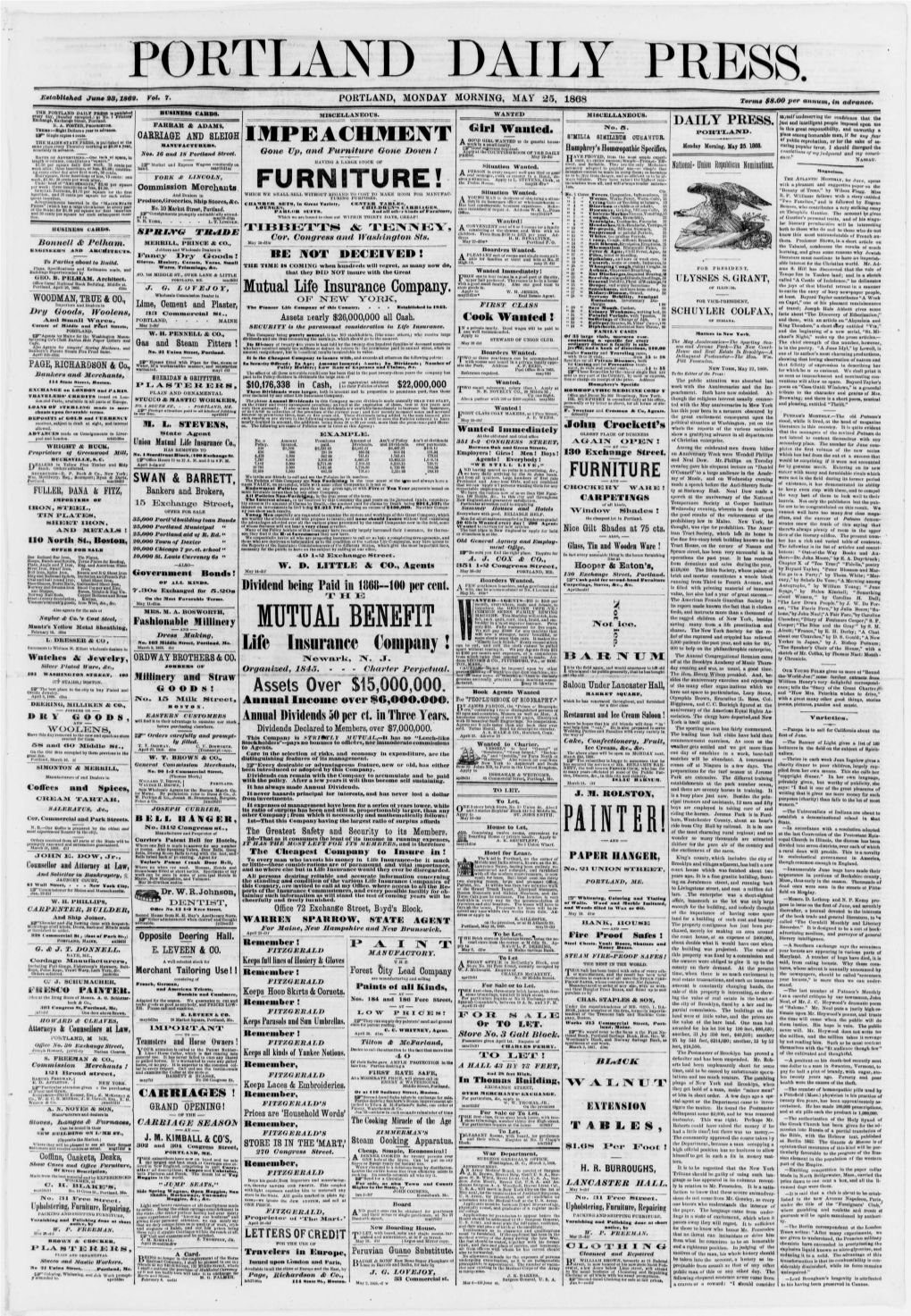 Portland Daily Press : May 25,1868