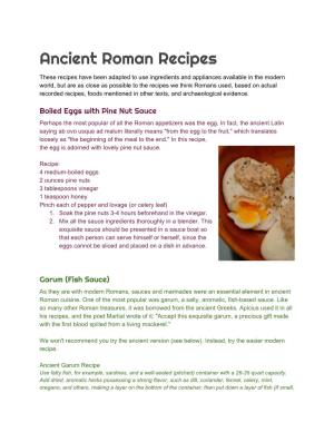 Ancient Roman Recipes