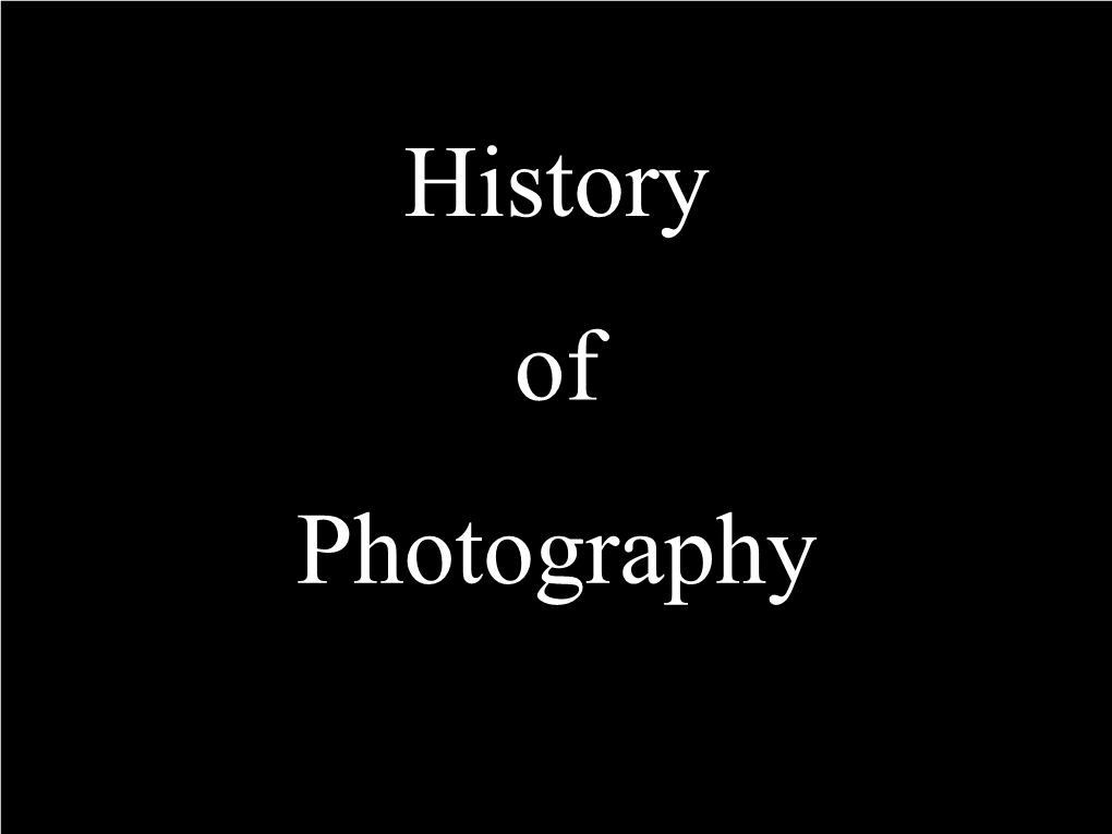 History of Photography