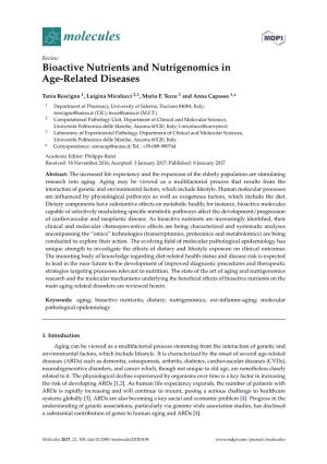 Bioactive Nutrients and Nutrigenomics in Age-Related Diseases