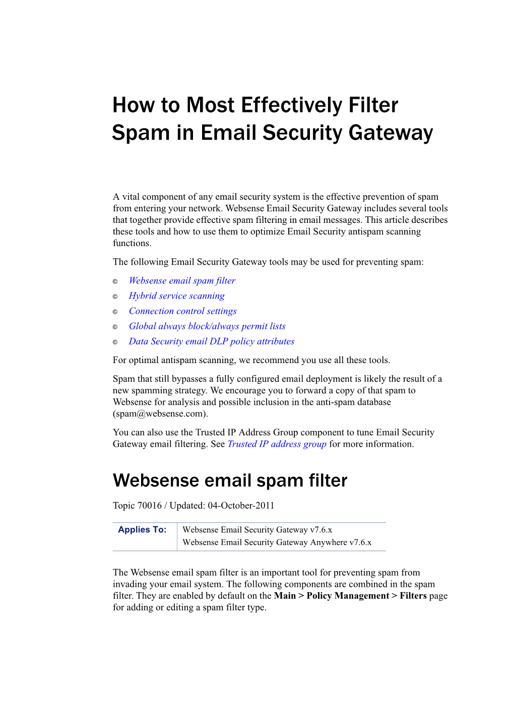How to Most Effectively Filter Spam in Email Security Gateway