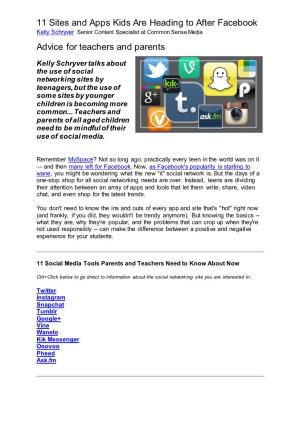 Social Media Advice for Teachers and Parents
