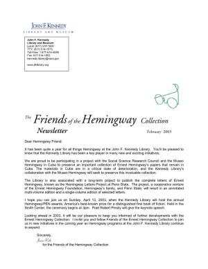 The Friendsof the Hemingway Collection