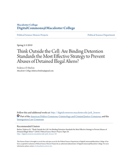 Are Binding Detention Standards the Most Effective Strategy to Prevent Abuses of Detained Illegal Aliens? Federico D