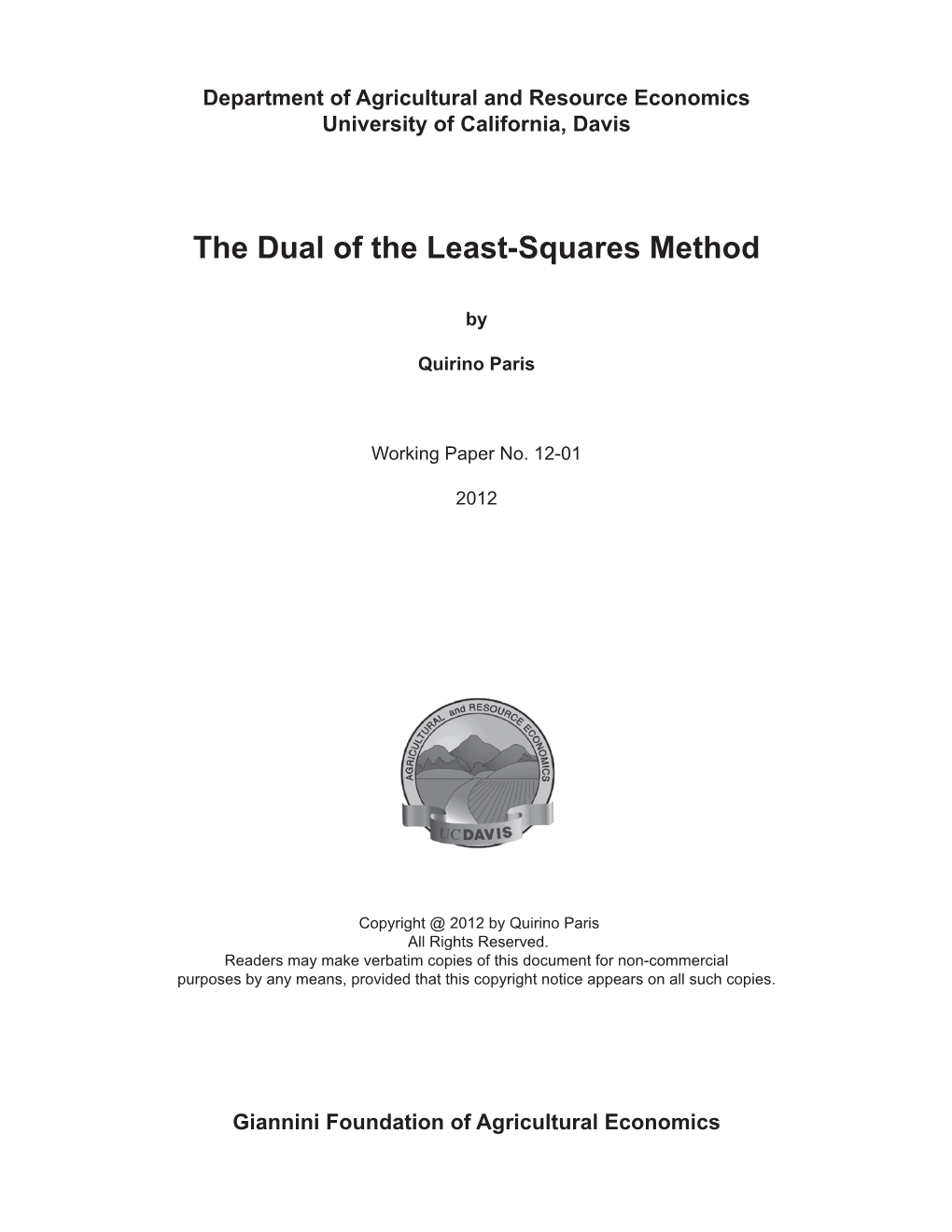 The Dual of the Least-Squares Method