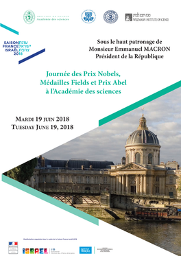 Journée Des Prix Nobels, Médailles Fields Et Prix Abel À L'académie Des Sciences Du 19 Juin 2018