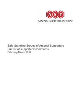 Arsenal Safe Standing Survey