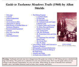 Guide to Tuolumne Meadows Trails (1960) by Allan Shields