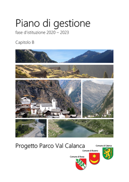 Progetto Parco Val Calanca Comune Di Calanca Comune Di Buseno