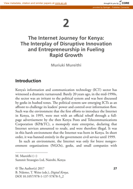 The Internet Journey for Kenya: the Interplay of Disruptive Innovation and Entrepreneurship in Fueling Rapid Growth